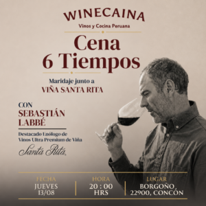Cena Maridaje 6 Tiempos junto a Sebastián Labbé