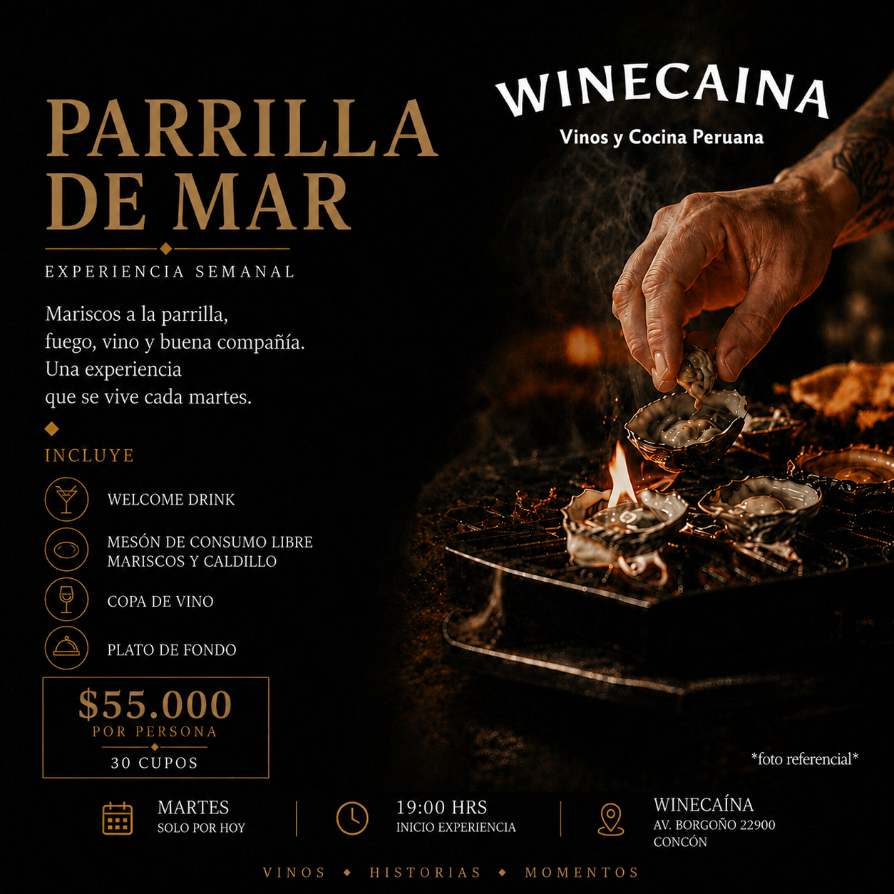 Parrilla de Mar en Winecaína